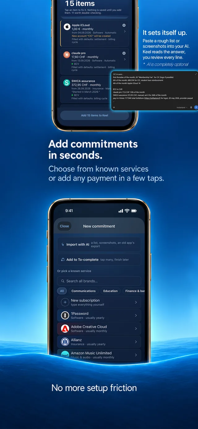 Set up in minutes: AI reads your rough list
