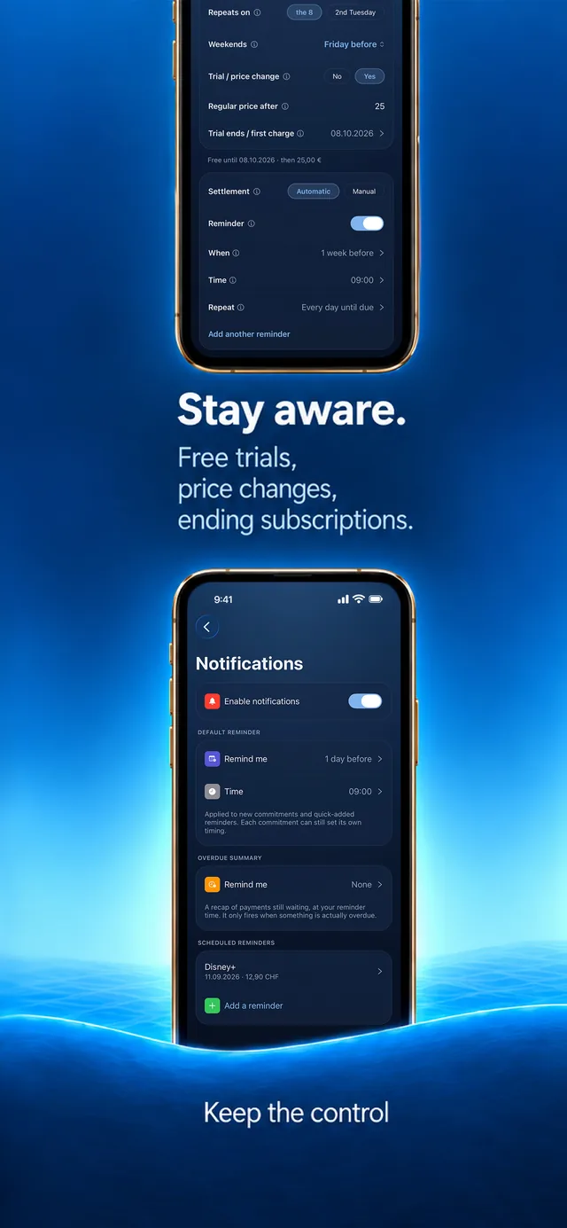 Reminders before anything charges